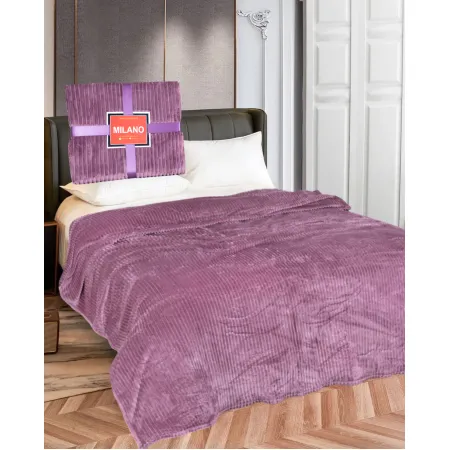 Milanobedlinen Blanket Velvet Single Ply - Stripe