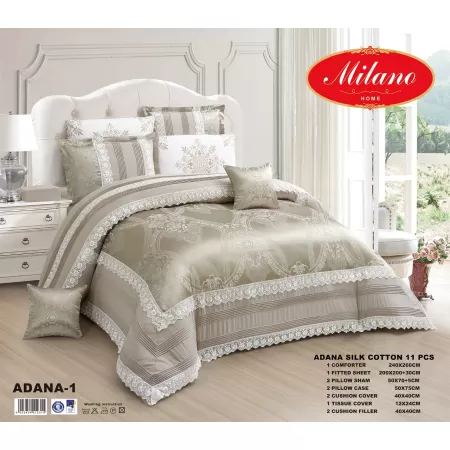 Comforter Adana Silk Cotton 11 Pcs Set  Comforter Adana Silk Cotton 11 Pcs Set