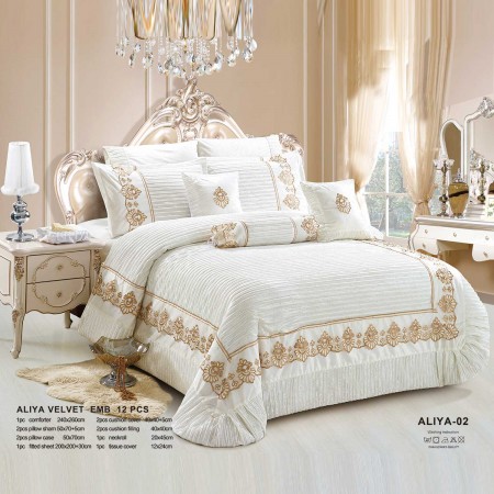 Milanobedlinen Comforter Aliya Velvet 12pcs Set