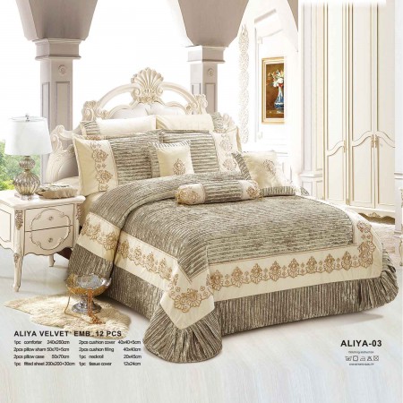 Milanobedlinen Comforter Aliya Velvet 12pcs Set