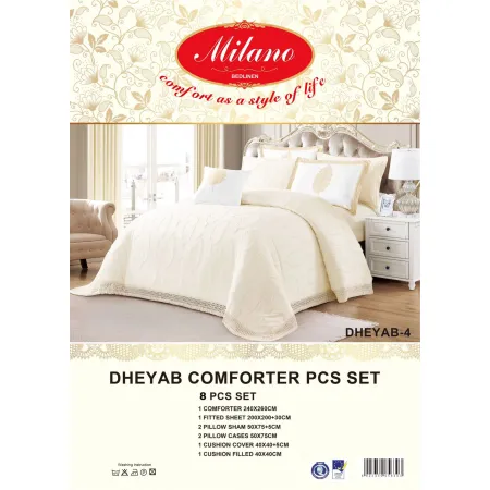 Milanobedlinen Comforter Dheyab 8pcs Set