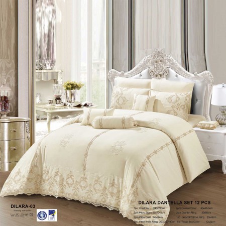 Milanobedlinen Comforter Dilara Dantella 12pcs Set