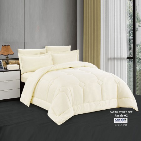 Milanobedlinen Comforter Farah Stripe King 7pcs Set