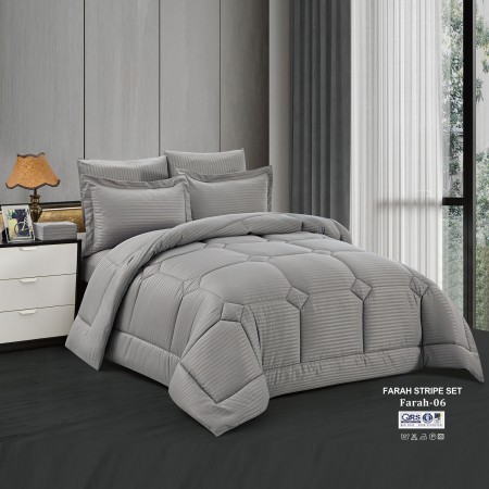 Milanobedlinen Comforter Farah Stripe King 7pcs Set