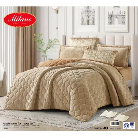 Comforter Fazel Flannel Fur 10 Pcs Set 