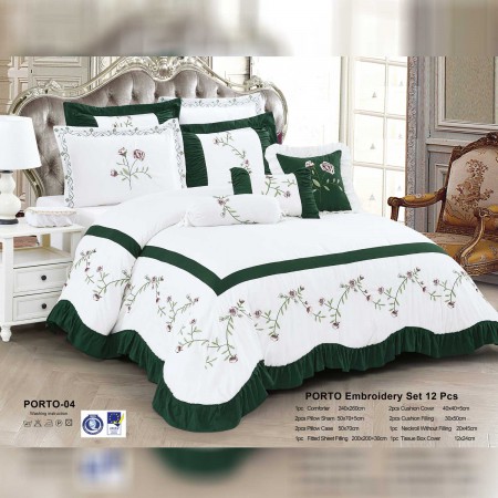 Milanobedlinen Comforter Porto Embroidery 12pcs Set