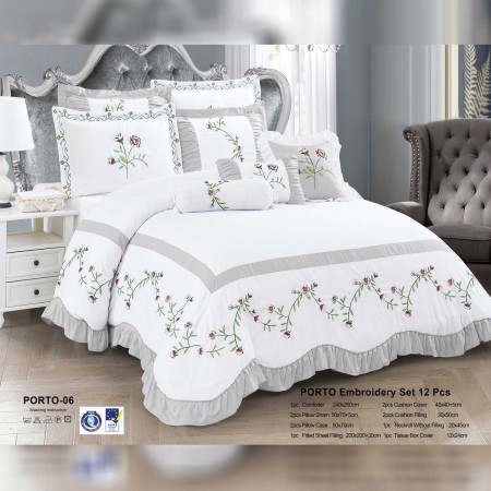 Milanobedlinen Comforter Porto Embroidery 12pcs Set