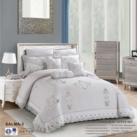 Milanobedlinen Comforter Salma Embroidery 12pcs Set