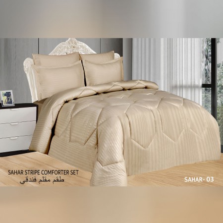 Milanobedlinen Comforter Stripe MC King 6pcs Set