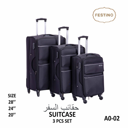 FESTiNO Polyster Soft Suitcase 3pcs Set - FAB